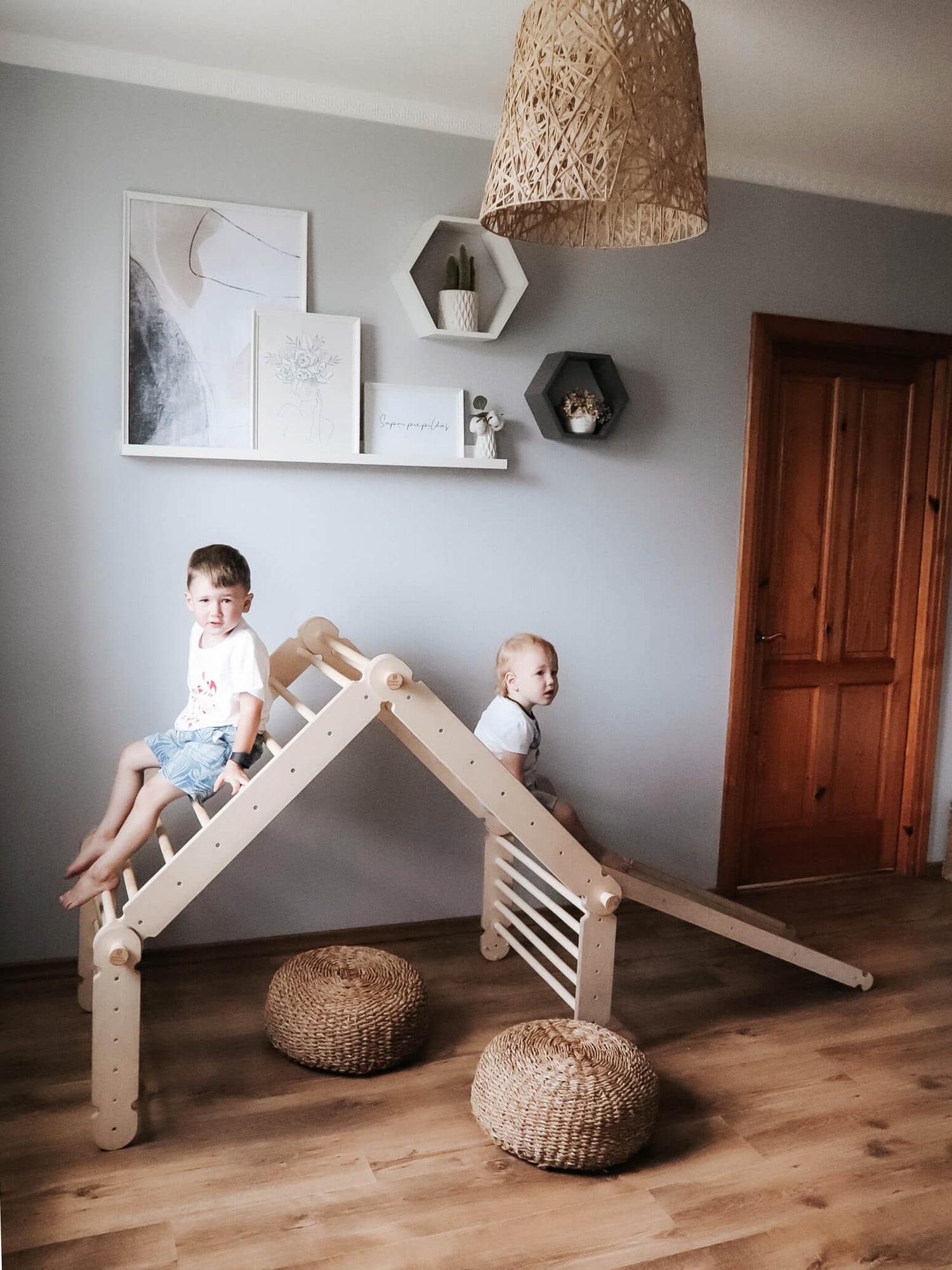 Two little Pikler triangle like house
