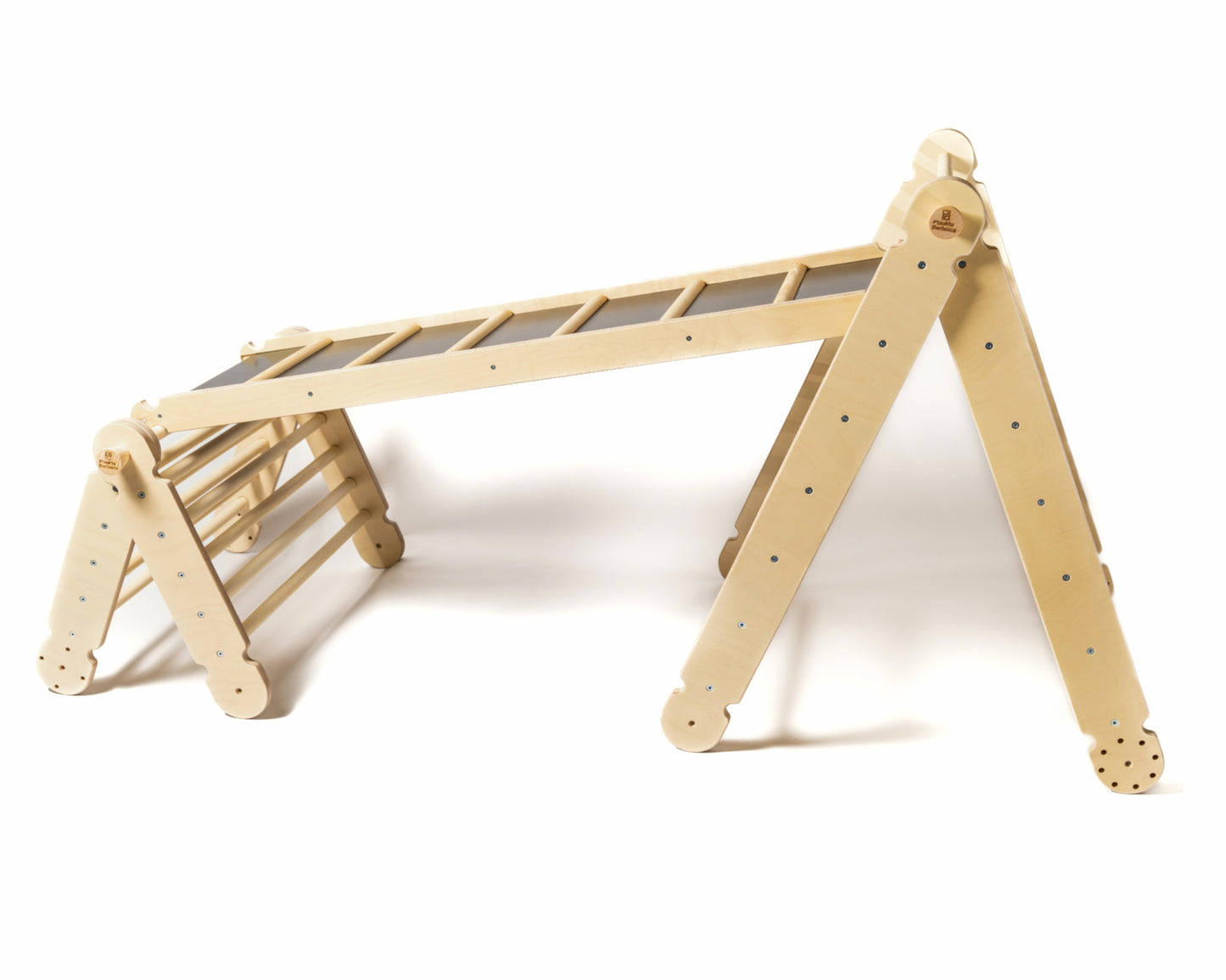 Climbing triangle set for kids with two ramp